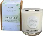 Pangolin House Pure Sage Candles with Black Obsidian Crystals. Absorb Negative Energy Provide Protection and Space of Tranquillity. Natural Soy Wax. Aromatherapy Meditation Essential Oils