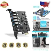7-Port PCI-E to USB 3.0 Card - 2 USB-C & 5 Type-A for Upgraded Connectivity