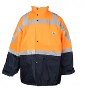 OUTDOOR WORLD Hi-Vis All Weather Jacket with Reflective Tape - Orange - Navy