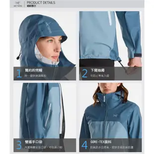 【ARCTERYX 始祖鳥】女款 防風防水透氣連帽外套 Beta Gore-Tex 風雨衣_柳條褐/音速綠_30791