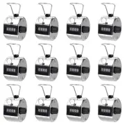 12pcs Click Counters 4 Digit Mechanical Handheld Hand Tally Lap Counter Silver