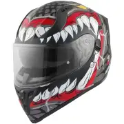 V128 Naga Matt Black Red Full Face Helmet