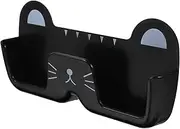 [NOLITOY] Cute Cat Sunglass Organizer Wall Mounted Eyeglass Holder Space Saving Glasses Storage Rack for Spaces Durable Material Punch Design Stylish Home Decor Black