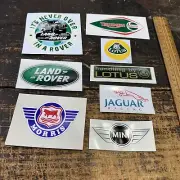 English Cars Decals Lot Of 8 Morris Rover Lotus Mini Jag Triumph CC