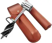 Bushcraft Survival Settlers Tool Hand Auger Wrench,Carbon Steel Manual Auger Drill, Gear and Equipment Scotch Eye Wood Drill Peg and Manual Hole Maker Multitool for Camping (Brown)