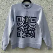 ALEXANDER WANG Sweatshirt Women Size Small Pullover Graphic QR Code Pullover