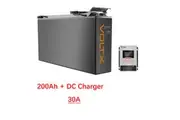 VoltX 12V 200Ah Slim Lithium Battery + 30A DC to DC LiFePO4 Battery Charger Bluetooth