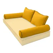 |COVER ONLY| STYLE 1 Full Bolster Pillow Daybed Porch Swing Contrast Trim AD108