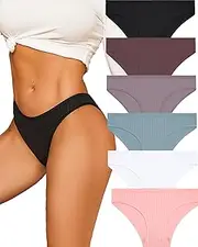 [ALL OF ME] Pack of 6 Women's Cotton Underwear Women's Briefs Cotton Women Briefs Soft Hipster Sexy Panties Underpants Women Underwear Soft Underwear Multipack S-3XL