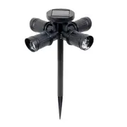 10W 28LEDs Solar Powered Lawn Inserted Light Four-headed LED Spotlight Waterproof Outdoor Garden Security Lamp