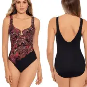 NWT Miraclesuit Slimming Kashmir Enchant One Piece Swimsuit Size 8 retail $198