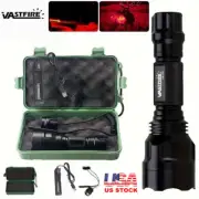 800Yards Red LED Hunting Flashlight Predator Light Coyote Hog Torch Rechargeable