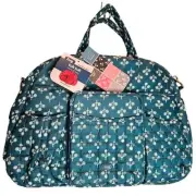 Lug Carry All Bag TukTuk New with Tags Aqua Teal Orchard Print Grad, Vaca, Baby