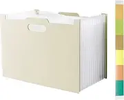 mitas Document Stand, a4, Vertical 13 Pockets, Freestanding, Accordion Type, Indexed, Handle, Folder, File Box, Document Storage, Sorting, Office, School, Home Use, Stylish
