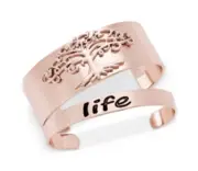 Inspired Life 2-pc. Set Tree of Life Cuff Bracelets - Rose gold