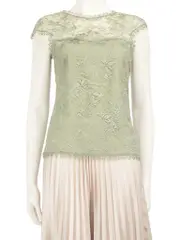 Green Lace Sheer Top
