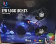 MICTUNING RGB LED Rock Lights Bluetooth Controller Timing Music 8 Pods Neon Lamp