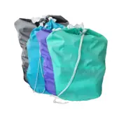 4 x Commercial Laundry Linen Bag with Drawstring & Lugs: Blue, Purple, Green, B