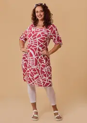 [TS] Taking Shape Tulip Natural Print Dress Size 28 in Desert Rose Print, Viscose - Plus Size Women's Clothing Desert Rose Print