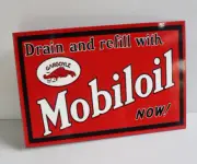MOBILOIL With Gargoyle Flange Sign MOBIL gas oil Modern Retro