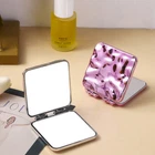 Mini Square Makeup Mirror Portable Hand Mirror Small Double-sided Miroir BeauUJ