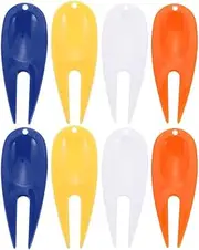 Toddmomy 8pcs Plastic Golfs Lawn Repairing Tools Outdoor Golfing Divot Forks Golfs Accessories