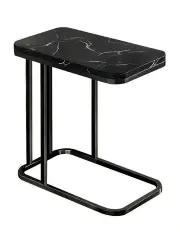 [SOGA] Ceramic Sofa Side Square Mini Table 30x50cm in Black