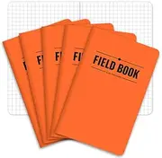Field Notebook - 3.5"x5.5" - Orange - Graph Memo Book - Pack of 5