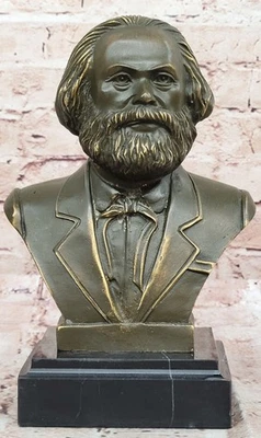 Hand Made Bronze Bust Statue of Karl Marx by Fisher Classic Thinker Artwork NR