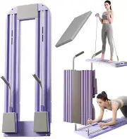 Pilates Reformer Machine，Foldable Pilates Board with Elbow Support and Automatic