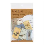 40pcs /pack Gold Foil Washi Stickers Bus Tickets City See-Sights Nature Botanical Letters Scrapbooking Junk Journal DIY Album