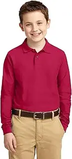 [Port Authority] Youth Long Sleeve Silk Touch™ Polo. Y500LS Red XL
