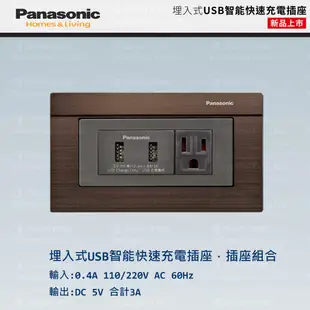 Panasonic 國際牌 松下 GLATIMA系列 USB插座 USB快速充電插座 WNF10721H