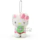 小禮堂 Hello Kitty 絨毛玩偶娃娃吊飾《粉綠》擺飾.玩具.春日和櫻系列