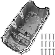 X AUTOHAUX No.12604911 Engine Oil Pan Oil Pan Sump Transmission Oil Pan for Buick Terraza 2006-2007 Aluminum Silver Tone