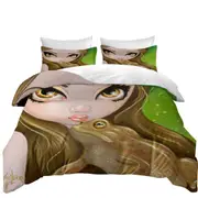 Faces of Faery #28 Swamp Girl and Frog Quilt Cover