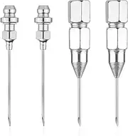 Gosknor 4pcs Grease Gun Needle Nozzle, Grease Injector Needle Grease Fittings Tool Detachable Grease Gun Needle Tip for Grease Injection, Used in Narrow Space & Deep Hole Metal