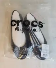 New Crocs Kelli Flats Slip On Shoes Black Women's Size 8 US NEW in Bag