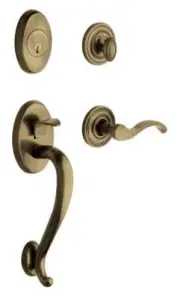 Baldwin 85315050RENT Estate Logan Tubular Handleset Satin Brass & Black