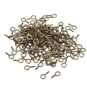 500Pcs Small Screw Eye Hooks Mini Eyelets Screws, 6.8x13x1.4mm, Bronze Tone