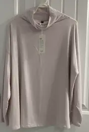 Eileen Fisher Funnel Neck Box Top F1TTU-T5758M Ceramic SzXL