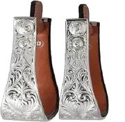 Silver Show Western Stirrups Racing Rhinestones Lightweight Safety Irons for Equestrian Riders Western Stirrup for Saddles/Pair