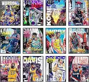 BigWig Prints Basketball Posters - Nba Posters, Basketball Room Decor, Nba Room Decor, Steph Curry, Kobe Bryant Wall Art, Kevin Durant, Lebron Wall Art, Warriors, Lakers - Unframed Set of 12 (8x10)