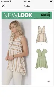 New Look Sewing Pattern N6658 Misses Tops Size 10-22 Uncut New