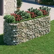 Raised Garden Bed, Elevated Planter Box Plant Container Gabion Galvanised Iron 300x100x100 cm