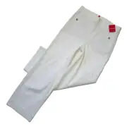 NWT SPANX 20312Q Stretch Twill Cropped Wide Leg in Bright White Pants S Petite