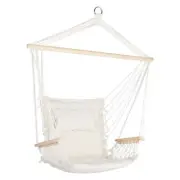 Gardeon Hammock Chair Hanging Rope Outdoor Camping Portable Swing Hammocks Cream