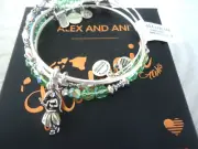 Alex and Ani HAWAII HULA GIRL SET OF 3 Charm Bangles New W/Tag Card & Box
