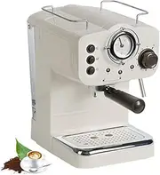 15Bar Semiautomatic Coffee Machine Maker, Retro Style Italian Steam Type Milk Foam 2 in 1 Handles Easy to Use Espresso Machine