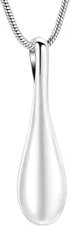 BIAIHQIE Stainless Steel Keepsake Jewelry Urn Water Drop Cremation Pendant Necklace Memorial Urn Necklace for Pet Human Ashes